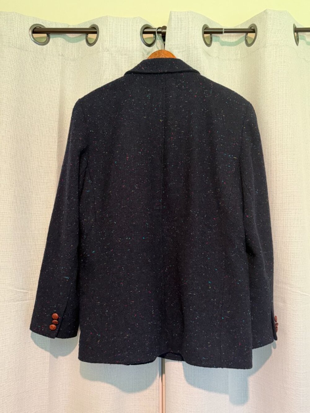 Liz Sport Vintage Wool Blend Tweed Blazer Jacket Blue Size 10 - Picture 8 of 12
